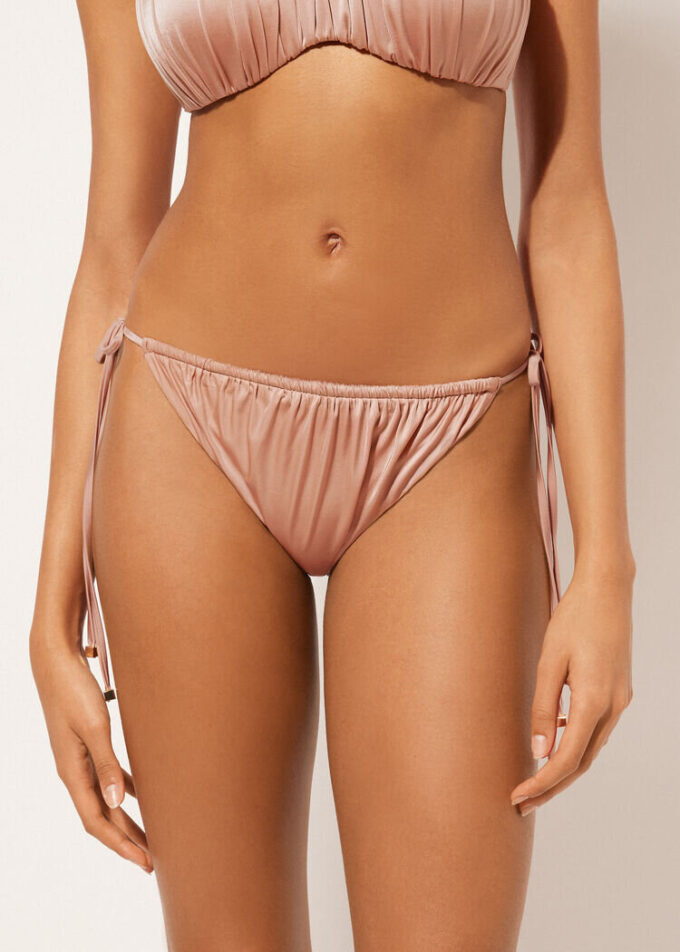 String Swimsuit Bottom Shiny Satin String Swimsuit Bottom Shiny Satin