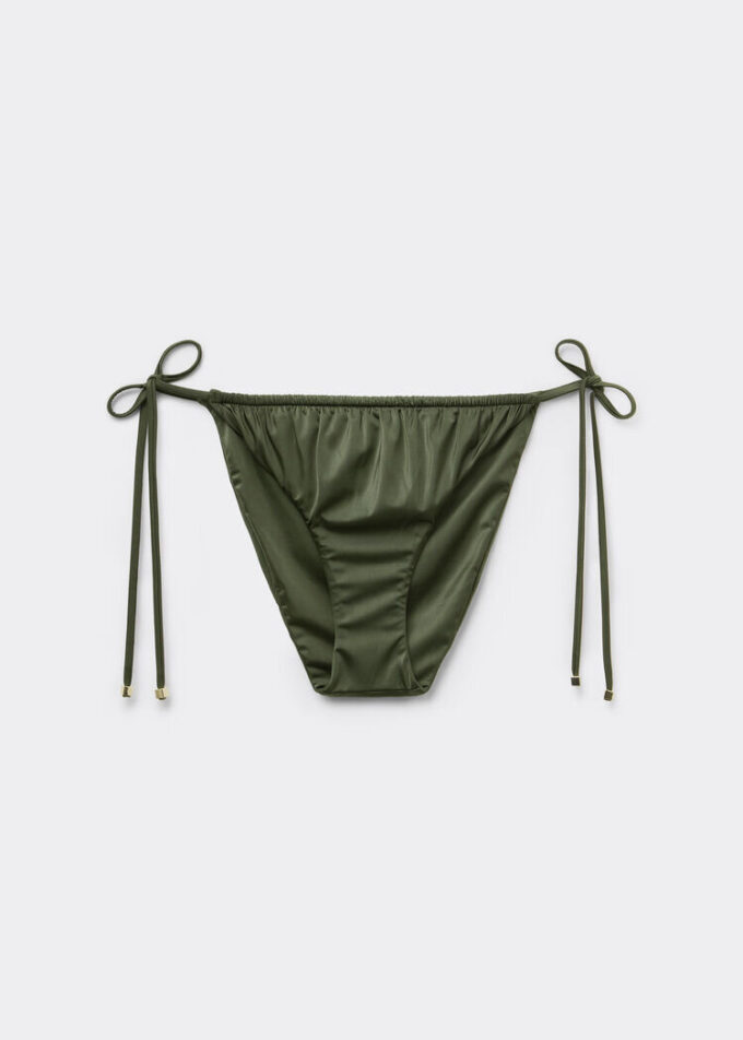 String Swimsuit Bottom Shiny Satin String Swimsuit Bottom Shiny Satin
