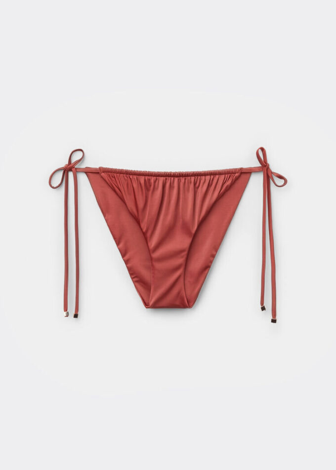 String Swimsuit Bottom Shiny Satin String Swimsuit Bottom Shiny Satin