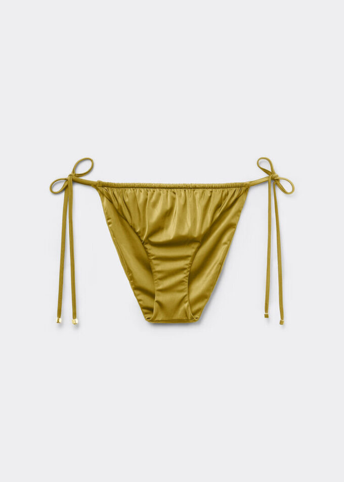 String Swimsuit Bottom Shiny Satin String Swimsuit Bottom Shiny Satin