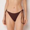 String Swimsuit Bottoms Crinkle Waves