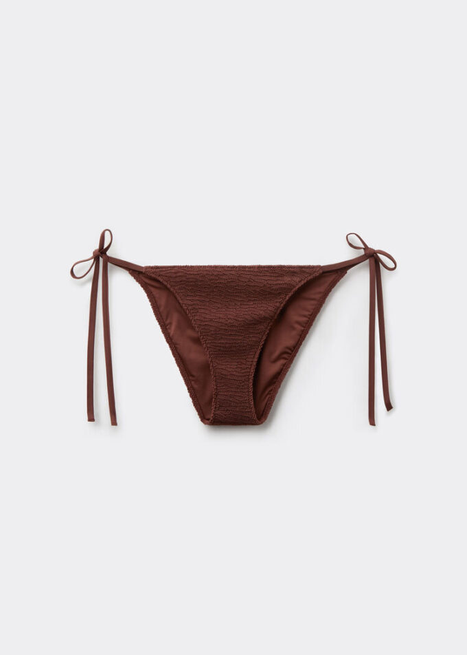 String Swimsuit Bottoms Crinkle Waves