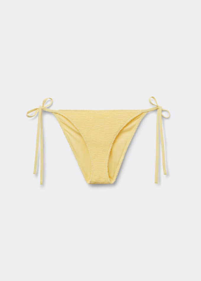 String Swimsuit Bottoms Crinkle Waves