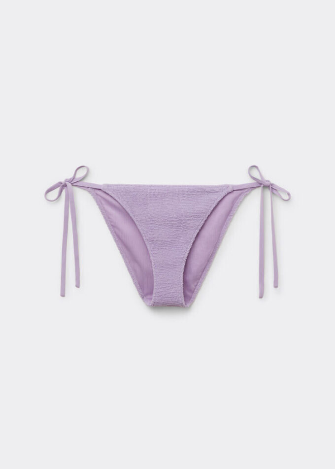 String Swimsuit Bottoms Crinkle Waves