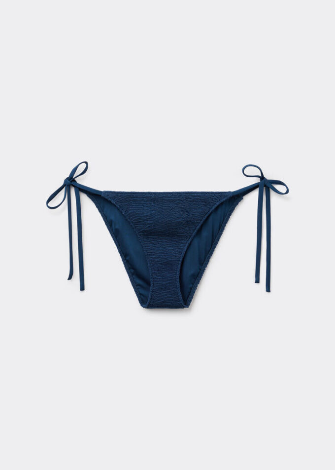 String Swimsuit Bottoms Crinkle Waves