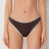 Swimsuit Bottom Bicolor Embroidery