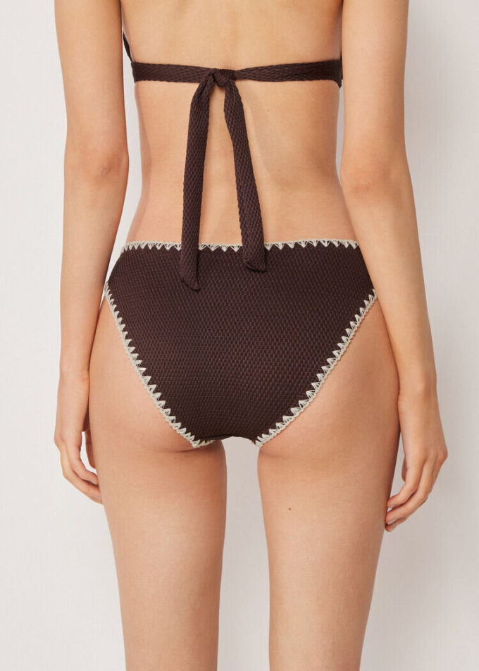 Swimsuit Bottom Bicolor Embroidery