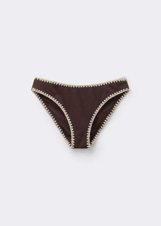 Swimsuit Bottom Bicolor Embroidery
