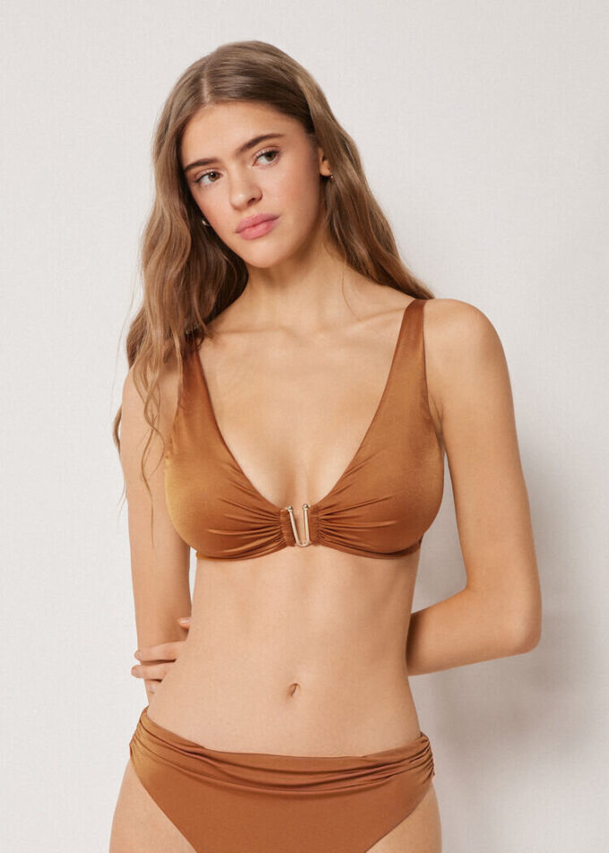 Tank Swimsuit Top Shiny Satin