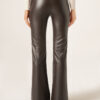 Thermal Flared Pants with Coated Effect Thermal Flared Pants with Coated Effect