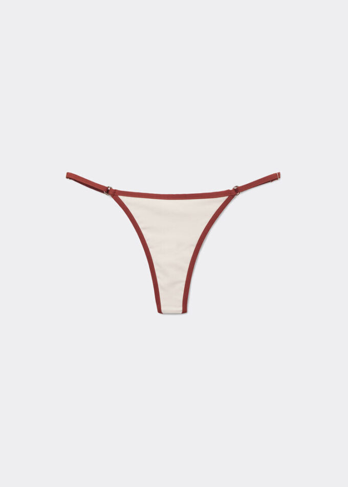 Thong Swimsuit Bottom Bicolor Piping