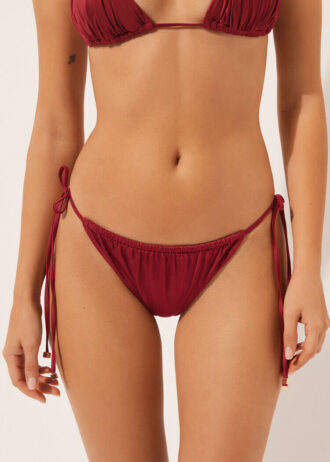 Thong Swimsuit Bottoms Shiny Satin