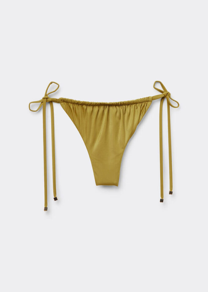 Thong Swimsuit Bottoms Shiny Satin Thong Swimsuit Bottoms Shiny Satin