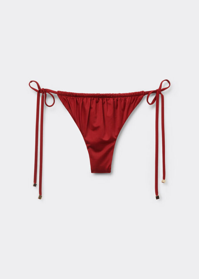 Thong Swimsuit Bottoms Shiny Satin Thong Swimsuit Bottoms Shiny Satin