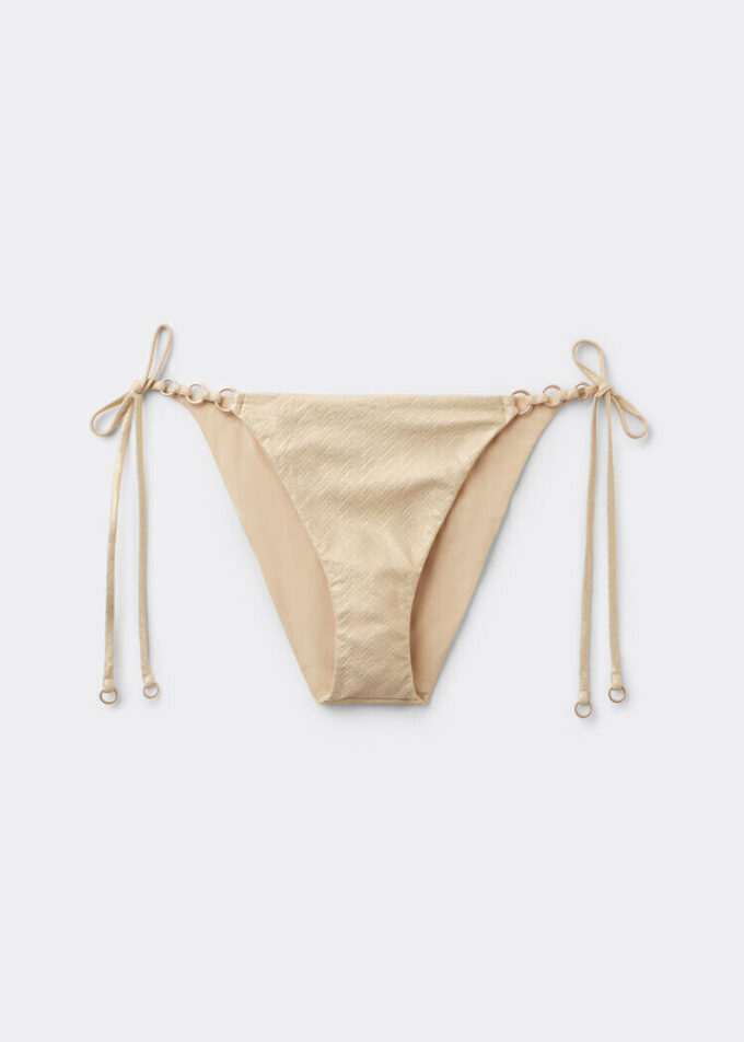 Tied Swimsuit Bottoms Gold Waves Tied Swimsuit Bottoms Gold Waves
