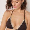 Triangle Swimsuit Top Bicolor Embroidery Triangle Swimsuit Top Bicolor Embroidery