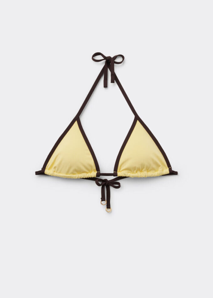 Triangle Swimsuit Top Bicolor Piping Triangle Swimsuit Top Bicolor Piping