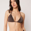Triangle Swimsuit Top Brown Glitter