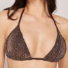 Triangle Swimsuit Top Brown Glitter