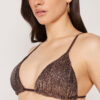 Triangle Swimsuit Top Brown Glitter