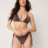 Triangle Swimsuit Top Brown Glitter