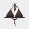 Triangle Swimsuit Top Brown Glitter