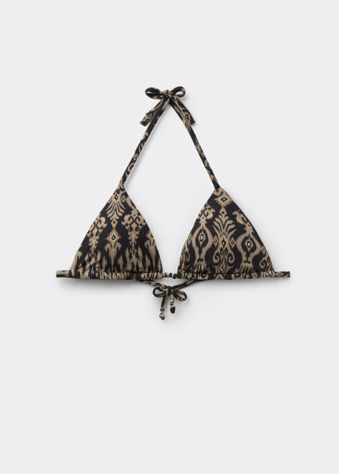 Triangle Swimsuit Top Golden Ethnic Triangle Swimsuit Top Golden Ethnic