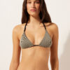Triangle Swimsuit Top Golden Stripes