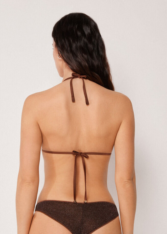 Triangle Swimsuit Top Metallic Glow