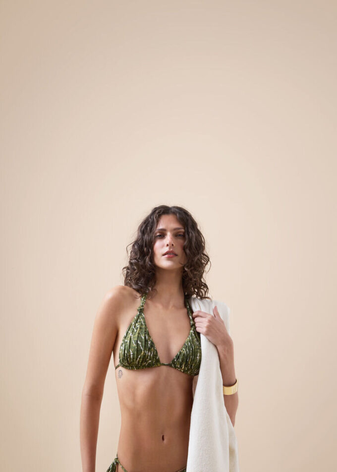 Triangle Swimsuit Top Natural Tie-Dye Triangle Swimsuit Top Natural Tie-Dye