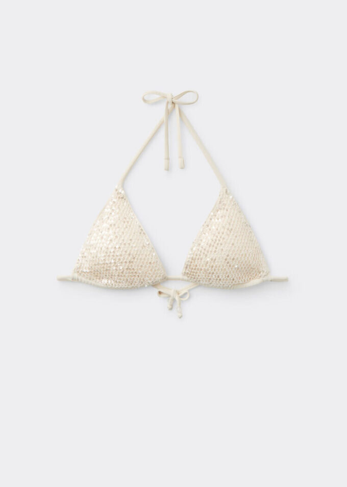 Triangle Swimsuit Top Sequin Net Triangle Swimsuit Top Sequin Net