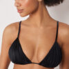 Triangle Swimsuit Top Shiny Satin