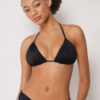 Triangle Swimsuit Top Shiny Satin