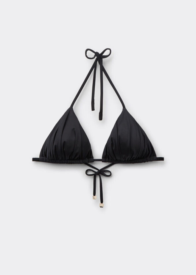 Triangle Swimsuit Top Shiny Satin