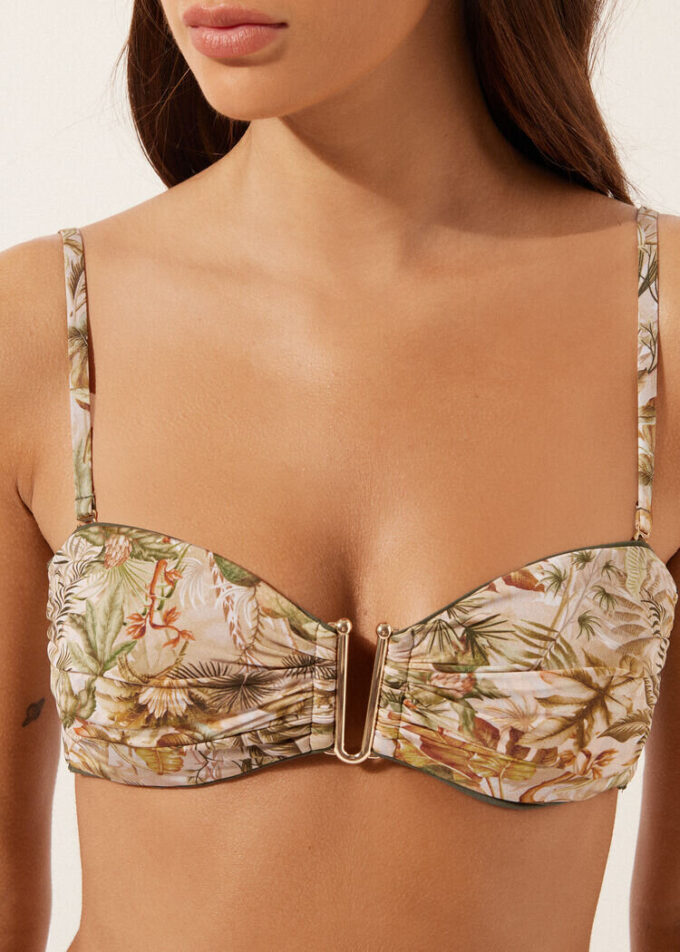 Tropical Foliage Bandeau Swimsuit Top Tropical Foliage Bandeau Swimsuit Top