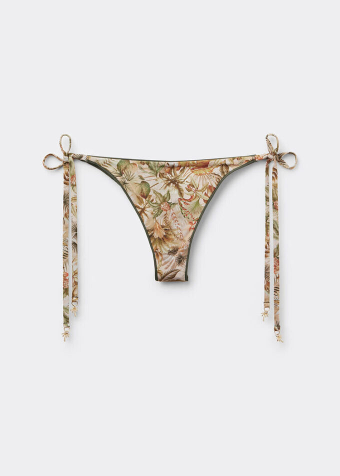 Tropical Foliage Brazilian String Swimsuit Bottoms Tropical Foliage Brazilian String Swimsuit Bottoms