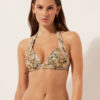 Tropical Foliage Padded Triangle Swimsuit Top