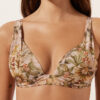 Tropical Foliage Padded Triangle Swimsuit Top