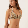 Tropical Foliage Padded Triangle Swimsuit Top