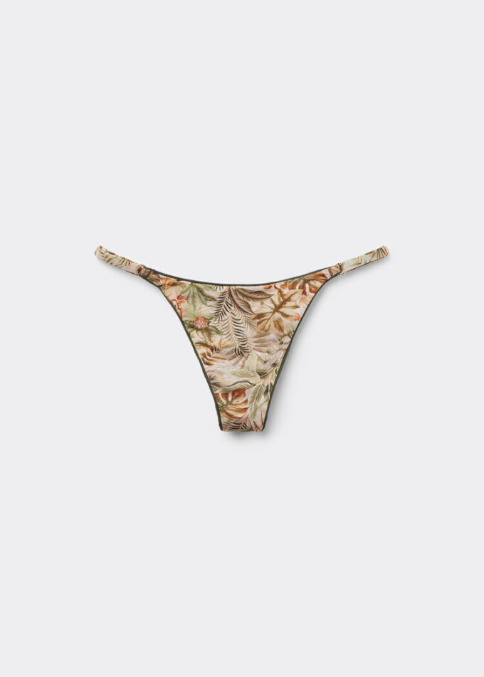 Tropical Foliage Thong Swimsuit Bottoms Tropical Foliage Thong Swimsuit Bottoms